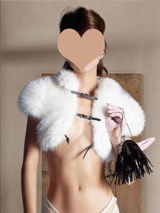 Boléro en fausse <span class=keywords><strong>fourrure</strong></span> pour femme, inspiré du luxe, avec une texture moelleuse et un tissu intérieur respirant - Product Image 6