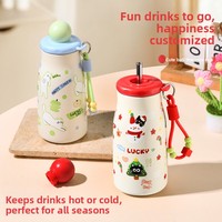 Gourde isotherme en acier inoxydable 500 ml, motif dessin animé mignon, haute valeur, cadeau d'affaires, tasse portable avec compartiment à thé, maintien au chaud 6-12 heures