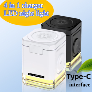 Estación de Carga Inalámbrica Plegable 4 en 1 con Luz Nocturna LED, Base de Carga Rápida de 15W para <span class=keywords><strong>iPhone</strong></span>, AirPods y <span class=keywords><strong>Apple</strong></span> <span class=keywords><strong>Watch</strong></span> - Product Image 5