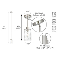 Luminaire suspendu ETL, luminaire suspendu en verre pour chevet, luminaire suspendu moderne nordique, luminaire suspendu pour îlot de cuisine