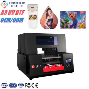 Refinecolor ứng dụng rộng rãi A3 UV máy in uvdtf phẳng máy in phun UV dtf cốc thủy tinh ghép hình câu đố điện thoại trường hợp máy in - Product Image 1