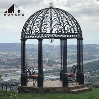 Pavillon en fer forgé de style européen classique élégant, dôme en métal pour mariage privé, décoration de jardin extérieur