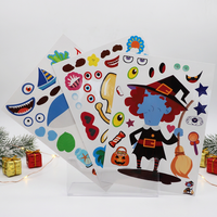 Autocollants personnalisés pour le visage pour Halloween, feuilles d'autocollants de personnages DIY, monstres, pirates, dinosaures, fournitures de fête, vente en gros, décoration d'événements