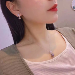 Conjunto de Accesorios de Perlas DIY de Plata S925 Clásica, Precioso Colgante y Pendientes con Baño de Oro para Regalo de Moda, Base Vacía 9270 - Product Image 2