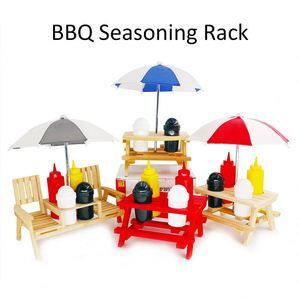 Juego de Mesa Portátil para Barbacoa al Aire Libre con Soporte para Condimentos y Adornos de Madera de Pino con Logotipo OEM Promocional, Ideal para Fiestas Familiares - Product Image 2