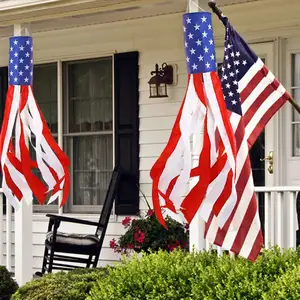 Meias de vento decorativas de nylon costuradas para a Independência dos EUA, bandeira americana personalizada, 4 de julho, à prova d'água