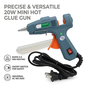 Pistolet à colle chaude mini 20W, 7 mm, prise EU, certifié CE, pour bricolage, artisanat, fleurs - Product Image 3