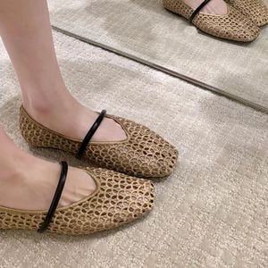 Scarpe da <span class=keywords><strong>Donna</strong></span> Intrecciate alla Moda 2025, <span class=keywords><strong>Ballerine</strong></span> <span class=keywords><strong>con</strong></span> Punta Quadrata, Tomaia in Rete Intrecciata, <span class=keywords><strong>Tacco</strong></span> Basso, Mary Jane per Signore - Product Image 6