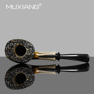 Muxiang Wooden Smoking Pipe Bent Type Handmade Tobacco Pipe For Men - Product Image 4