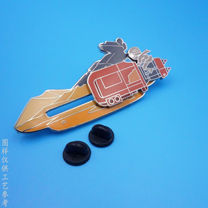 Badge magnétique personnalisé en métal, forme irrégulière, couleur nickel noir, peinture au four, électroplaqué, alliage de zinc, étiquette nominative de dessin animé - Product Image 4