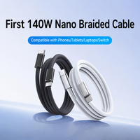 Câble tressé Nano Type C vers Type C 140W avec puce E Marker, cordon de charge ultra rapide pour téléphone, tablette, ordinateur portable, Switch