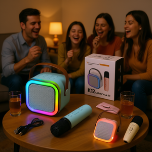 Lecteur de karaoké EB K12 avec écran de 2,8 pouces, Bluetooth, haut-parleur intégré et microphone pour utilisation en soirée à domicile - Product Image 2