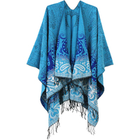 Poncho châle ethnique Paisley ombré personnalisable, à étiquette privée, réversible, avec franges, motif dégradé, service OEM/ODM en gros