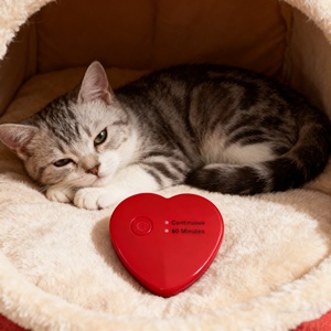 เครื่องบันทึกเสียงหัวใจสำหรับบรรเทาความวิตกกังวลของสัตว์เลี้ยง ของเล่นตุ๊กตาขนนุ่มที่ให้ความรู้สึกเหมือนกับการสัมผัสหัวใจ ช่วยปลอบประโลมลูกสุนัขและลูกแมวที่โดดเดี่ยวเมื่อเจ้าของไปข้างนอก - Product Image 2