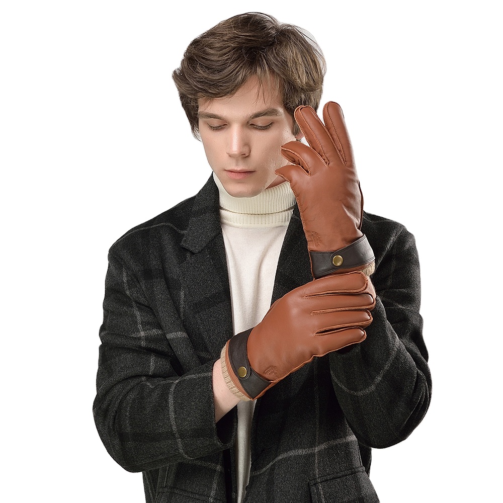 100% Pure Leather Gloves Men Casual Outdoor Leather Gloves