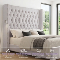 Lit capitonné à dossier haut de gamme, style moderne chic, pour chambre principale, vente en gros