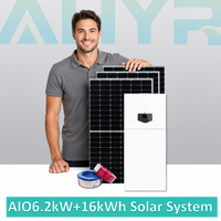 Sistem Surya Hibrida Off-Grid AHYR All-In-One 6.2kW dengan Baterai LiFePO4 16kWh, Panel Efisiensi Tinggi 620W, Penyimpanan Energi Rumah