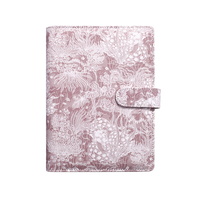 Carnet à anneaux A5 A6 A7 en cuir PU avec couverture imprimée florale, rechargeable, pour planificateur budgétaire et journal, vente en gros