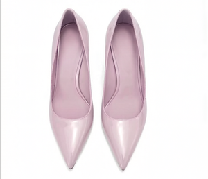 <span class=keywords><strong>Escarpins</strong></span> pour femmes en cuir verni <span class=keywords><strong>violet</strong></span> clair élégants et personnalisés par le fabricant, à bout pointu et talon aiguille - Product Image 3