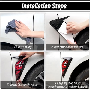 Autocollant décoratif triangulaire personnalisé en TPU pour aile de <span class=keywords><strong>voiture</strong></span>, étanche, pour aérateur latéral, accessoires extérieurs automobiles - Product Image 6