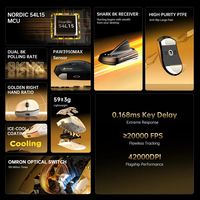 Mouse Gaming Nirkabel Ringan Attack Shark V8 Sensor Optik PAW3950 Tiga Mode 8K Isi Ulang USB Tipe C