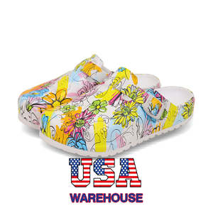 USA Warehouse Comfortable EVA Slippers Printed Cartoon <b>Nurse</b> Clogs Mules Anti-Slip Doctor <b>Shoes</b> for Outdoor Sports Summer - Product Image 1
