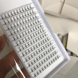 Extensions de faux cils ventilateurs préfabriqués 0.1mm 132 ventilateurs plus foncés noir Base courte 4D 5D Ultra vitesse Pro fait cils de ventilateur - Product Image 5
