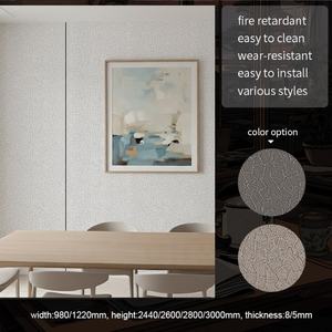 Panneau mural <span class=keywords><strong>en</strong></span> charbon de bambou à texture de tissu, revêtement décoratif intérieur <span class=keywords><strong>en</strong></span> lin pour appartement, condo - Product Image 2