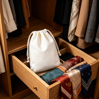 Sacs en toile blancs unis avec cordon de serrage, sacs de rangement en toile écologiques, pochettes pour emballages cadeaux