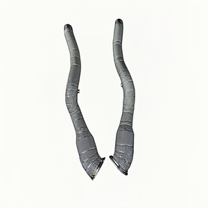 Tuyau d'échappement DEX en acier inoxydable de 1,5 mm d'épaisseur, finition lisse, haut débit, avec bouclier thermique pour Ferrari F12 6.3 <span class=keywords><strong>V12</strong></span> 2012-2017 - Product Image 5