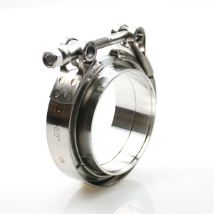 2''/2.5''/3'' Full 304 Stainless Steel V-Band <strong>Clamp</strong> With Male/Female Flange Kit Turbo Downpipe V-band Turbo <strong>Exhaust</strong> Pipes - Product Image 1