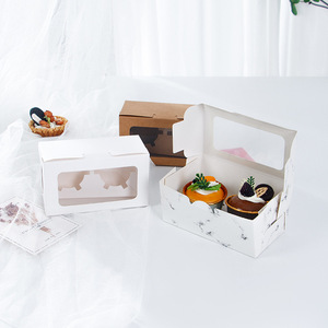 2/4/6 caja <span class=keywords><strong>de</strong></span> embalaje para cupcakes embalaje papel Kraft muffin taza huevo tarta caja al por mayor caja <span class=keywords><strong>de</strong></span> embalaje para pasteles - Product Image 5