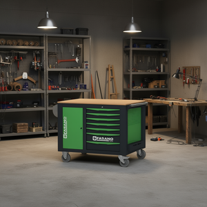 Fasano Tools Rolling Tool Cabinet With Wooden Top And Lockable <b>Drawers</b> For <b>Workshop</b> Use - Product Image 3