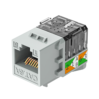 HY-CONNECT 90 °   Conector Keystone Cat6 UTP sin Herramientas 8P8C, Módulo Gris Sin Blindaje para Cat5e/Cat6a