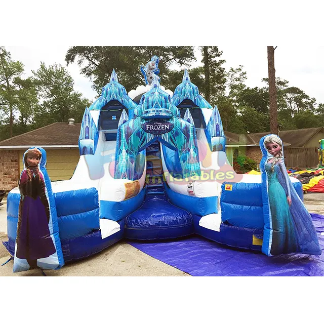 Kép Slides Frozen Bounce Nhà Thương Mại Jump Nhà Inflatablejump Nhà Inflatable Với Hồ Bơi