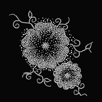 Nouveau motif floral, strass thermocollants personnalisés pour vêtements, t-shirts