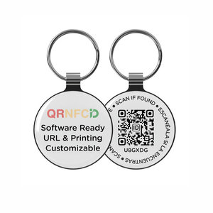 <span class=keywords><strong>Collier</strong></span> d'<span class=keywords><strong>identification</strong></span> de luxe écologique en métal anti-perte avec code NFC et QR pour animaux de compagnie (chat, <span class=keywords><strong>chien</strong></span>) – Porte-clés nominatif - Product Image 6