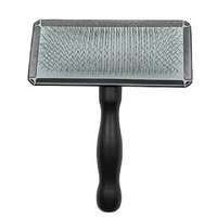 Brosse lissante en acier inoxydable Shernbao TSB-201 avec manche en bois pour le démêlage et le toilettage des chiens et des chats