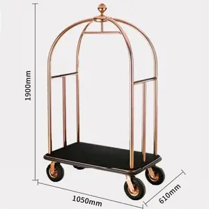 Hotel Luggage Trolley Cart High Quality Hotel Lobby Bellman Trolley Concierge Birdcage Luggage Cart