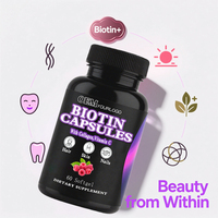 Capsules de biotine de qualité supérieure OEM - Complément vitaminique naturel pour des cheveux, une peau et des ongles sains - Produit pour la croissance des cheveux