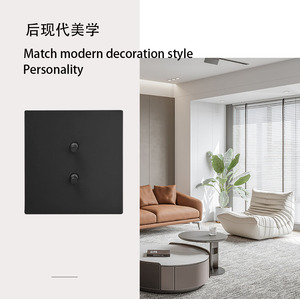 86mm phong cách đơn giản màu đen phổ chuyển đổi chuyển đổi bảng điều khiển bằng thép không gỉ Châu Âu đa chức năng Ổ cắm ổ cắm nhà máy Bán Sỉ - Product Image 6