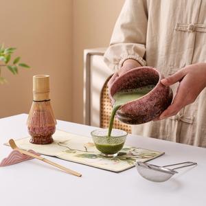 Exclusivo Nuevo Juego de Cuencos de Cerámica para Matcha con Efecto de Horno Bai Ben Li, Estilo Japonés Vintage, Soporte para Batidor de Té - Product Image 4
