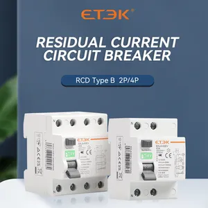 ETEK RCCB Tipo EV 2P Disjuntores de fuga à terra para Carro Evse Estação de Carregamento RCD 40A/63A 30ma EKL6-63EV 10KA Trilho Din