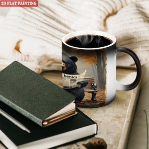 แก้วกาแฟเซรามิกสีดำด้าน 11 ออนซ์ เปลี่ยนสีได้เมื่อโดนความร้อน พร้อมส่ง - Product Image 3