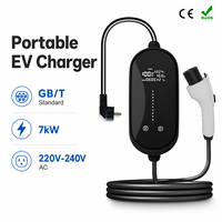 Cargador Portátil Rápido para Vehículos Eléctricos OEM ODM de 1 Fase, 7 kW, 32 A, Tipo 2, Estándar Europeo, Clasificación IP66, Estación de Carga Inteligente para el Hogar con Indicador LED