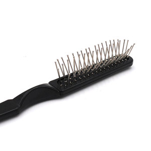 Peigne à cheveux professionnel, brosse à queue pointue, brosse à perruque noire, dents en acier, accessoires de barbier en plastique, peigne à perruque pour la <span class=keywords><strong>coiffure</strong></span>, outil de salon - Product Image 2