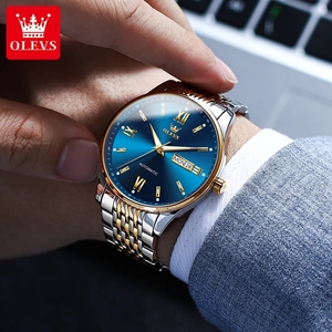 OLEVS 6777 montre sport étanche <span class=keywords><strong>calendrier</strong></span> <span class=keywords><strong>semaine</strong></span> mode hommes montres mécaniques affichage <span class=keywords><strong>en</strong></span> acier inoxydable montre automatique pour hommes or - Product Image 4