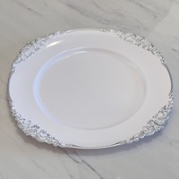 Assiettes rondes en plastique blanc or pour la décoration de mariage
