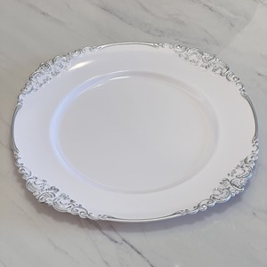 Assiettes rondes en <span class=keywords><strong>plastique</strong></span> <span class=keywords><strong>blanc</strong></span> or pour la décoration de mariage - Product Image 5