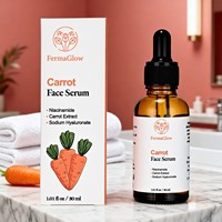 Sérum Visage Éclaircissant, Hydratant, Antioxydant et Lissant à l'Extrait de Carotte Fermentée, Niacinamide et Hyaluronate de Sodium pour une Peau Éclatante